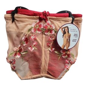 Adore Me Women's Red and Tan Daisy Thong 2 Pack